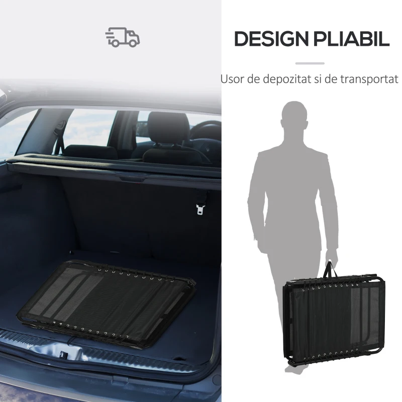 Outsunny Șezlong de Plajă Pliabil cu Spătar Reglabil, Pernă, Suport pentru Cap și Buzunar, 58x189x32.5 cm, Gri Deschis