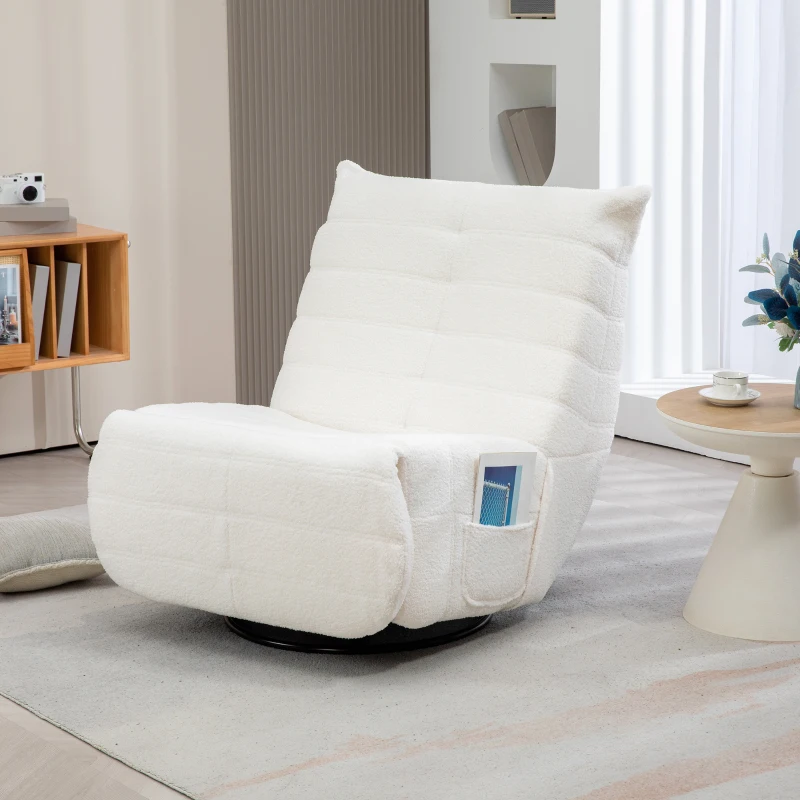 HOMCOM Verstelbare Zitzak, Belastbaar tot 150kg, 84x104x87cm, Crème(m-10)