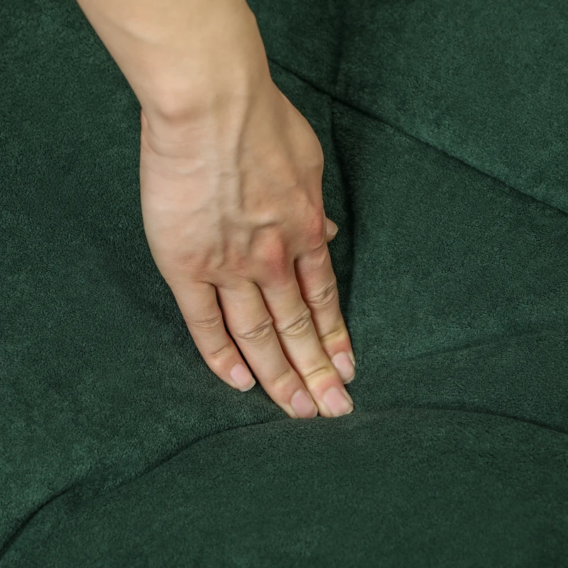 HOMCOM Fotel Podłogowy z Pianki, Leżak z Wymiennym Pokrowcem, Salonowy Fotel do Salonu, Sypialni, Zielony