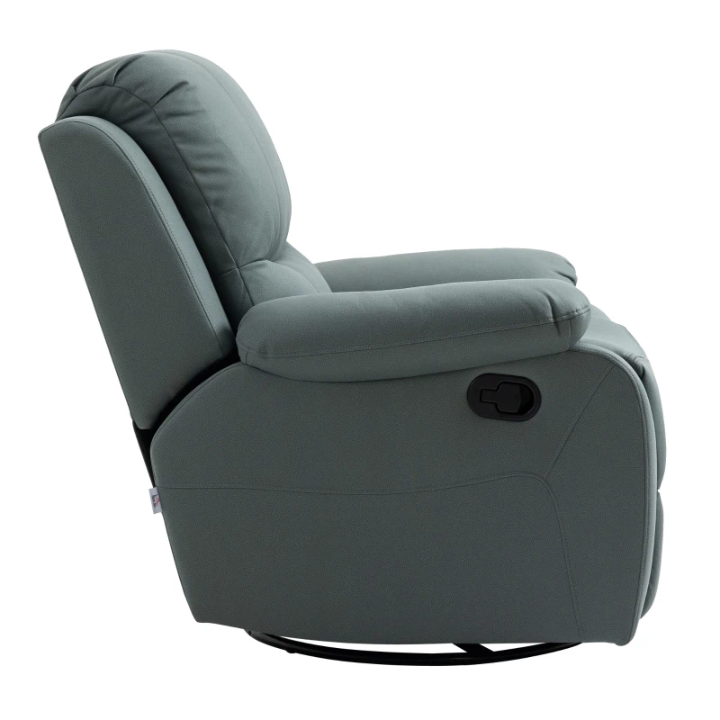 HOMCOM Relaxsessel mit Neigungsverstellung bis 135° 360 Grad drehbar 93 cm x 100 cm x 98 cm Stahlgestell Grün