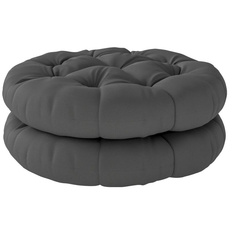 Outsunny Set of Two Φ60cm Outdoor Cushions - Dark Grey