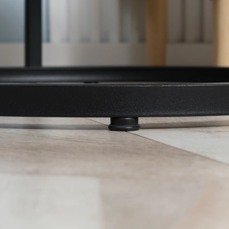 HOMCOM Satztische, Couchtische, 2er-Set, verstellbare Füße, Industrial Design, grau, 75 x 75 x 49cm