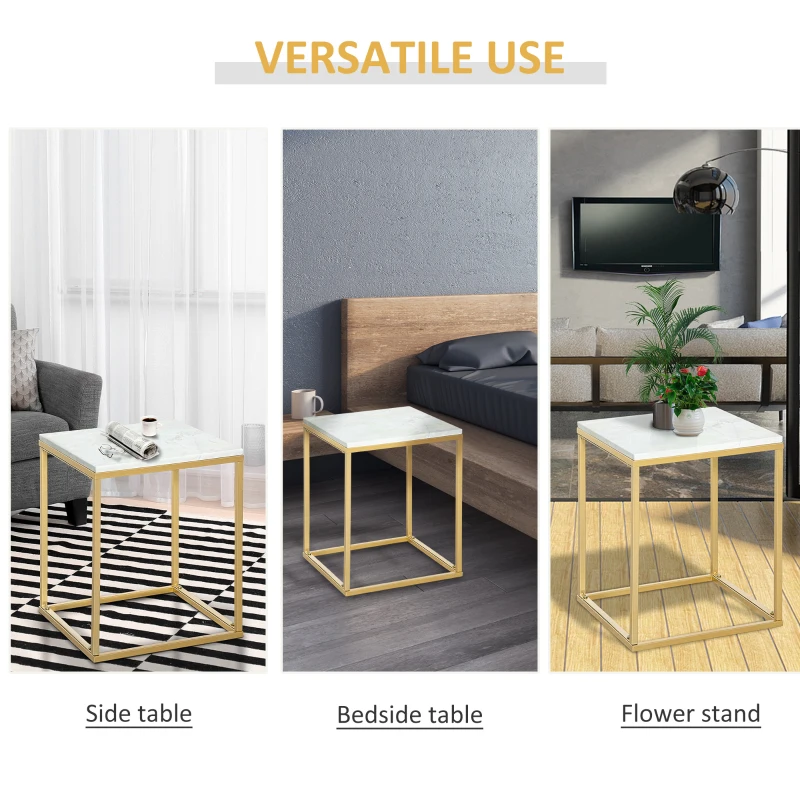 Outsunny Masuta de Cafea pentru Salon si Gradina, Culoare Auriu