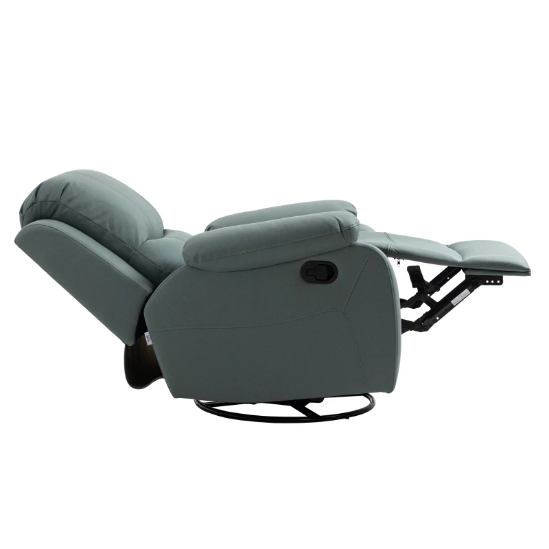 HOMCOM Relaxsessel mit Neigungsverstellung bis 135° 360 Grad drehbar 93 cm x 100 cm x 98 cm Stahlgestell Grün