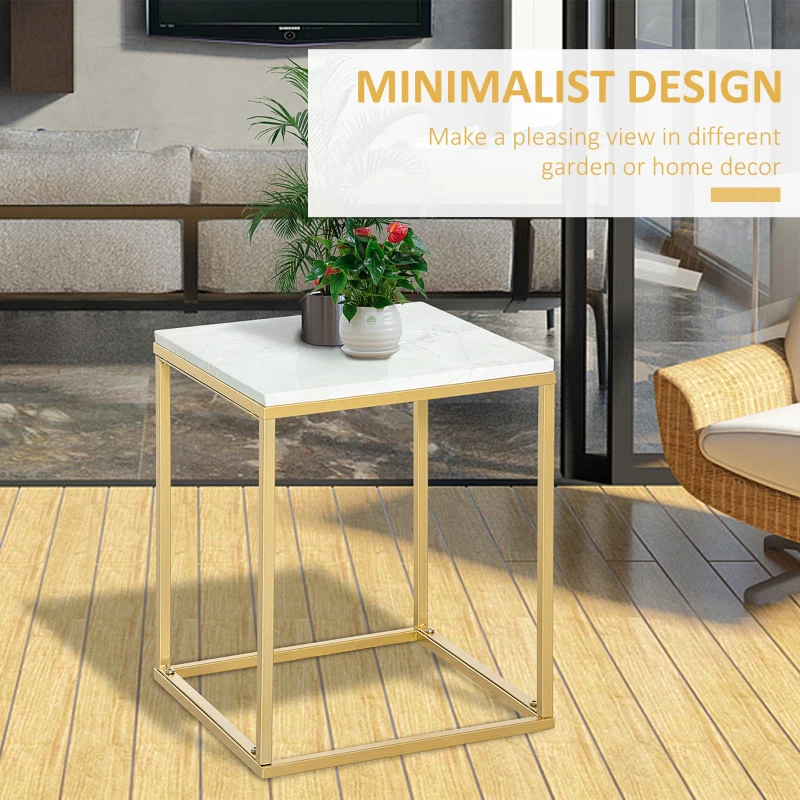 Outsunny Masuta de Cafea pentru Salon si Gradina, Culoare Auriu