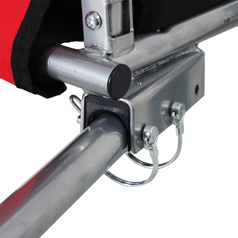 PawHut 2 in 1 hondenaanhanger fietskar jogger vlag regenhoes voor honden Rood