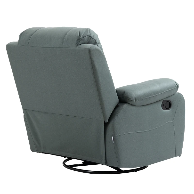 HOMCOM Relaxsessel mit Neigungsverstellung bis 135° 360 Grad drehbar 93 cm x 100 cm x 98 cm Stahlgestell Grün