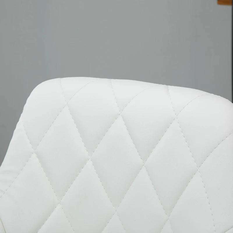 HOMCOM Conjunto de 2 Taburetes de Bar Giratorios con Altura Regulable Sillas Altas Modernas de Comedor con Base Redonda y Reposapiés 46x48x83-104 cm Blanco