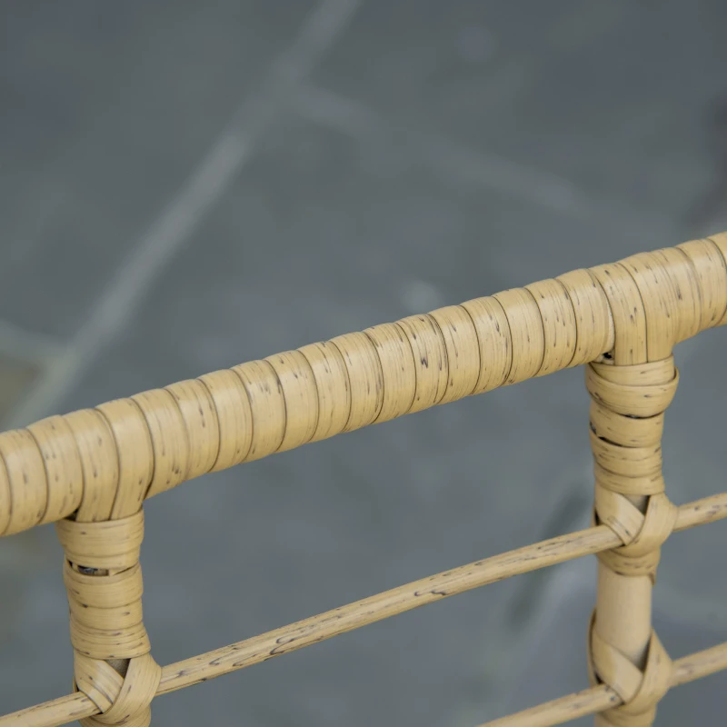 Outsunny Set Mobilier de Grădină din 4 Piese cu Canapea, 2 Fotolii cu Perne Lavabile și Măsuță, 120x65x78 cm, Bej