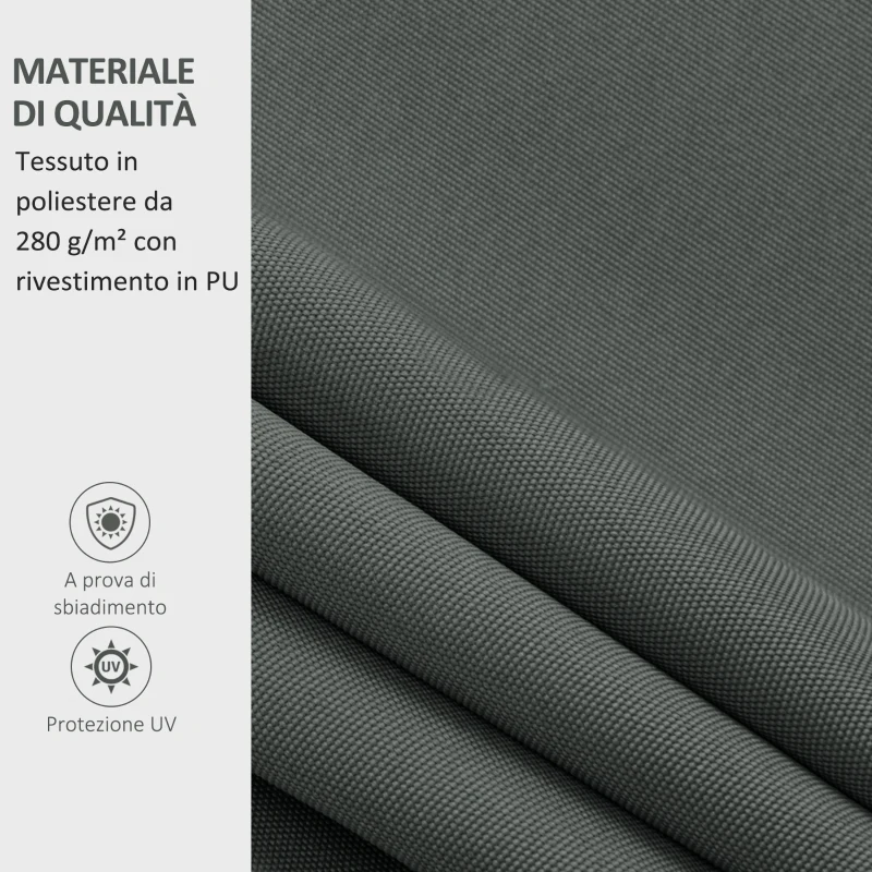Outsunny Telo di Ricambio per Tenda a Bracci Retrattile in Poliestere Anti UV da 4x2.5 m, Grigio