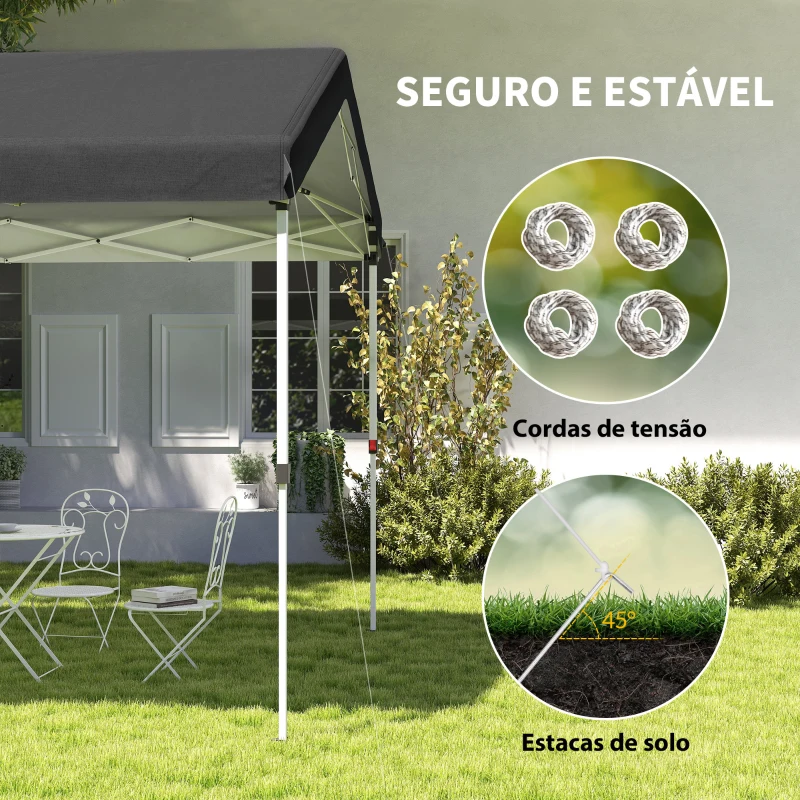 Outsunny Tenda Dobrável 584x297,5x272 cm com Altura Ajustável em 3 Níveis Proteção UV50+ e Bolsa de TransporteCinzento Escuro