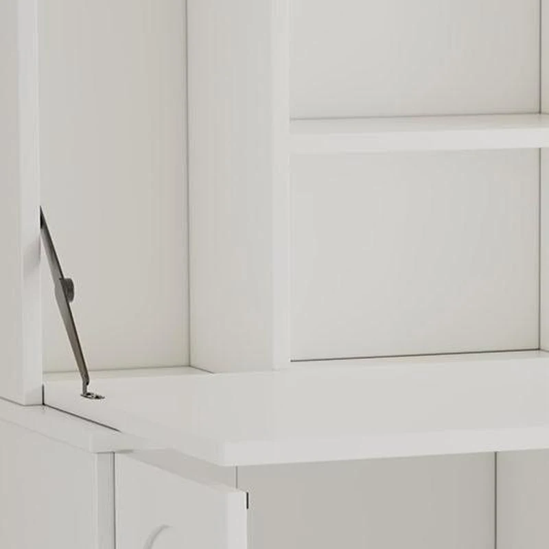 Moderno armario alto con mucho espacio de almacenamiento, escritorio plegable, 100×51×150 cm, Blanco