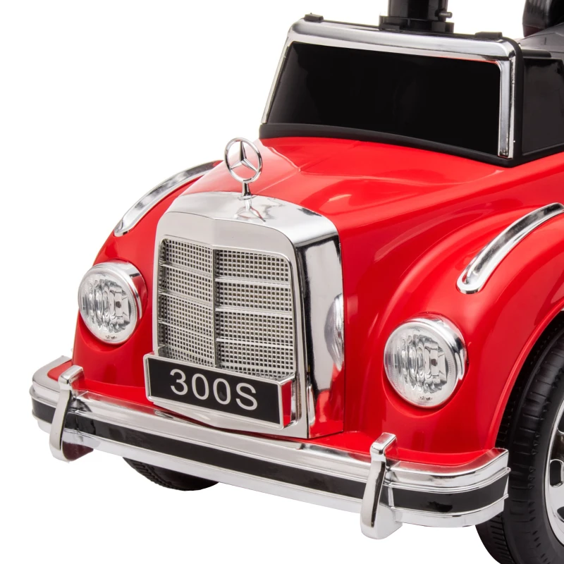 AIYAPLAY Carro Andador com Licença da Mercedes-Benz 300S com Armazenamento Volante Sistema Anti-Tombo  77,5x41,5x45 cm Vermelho