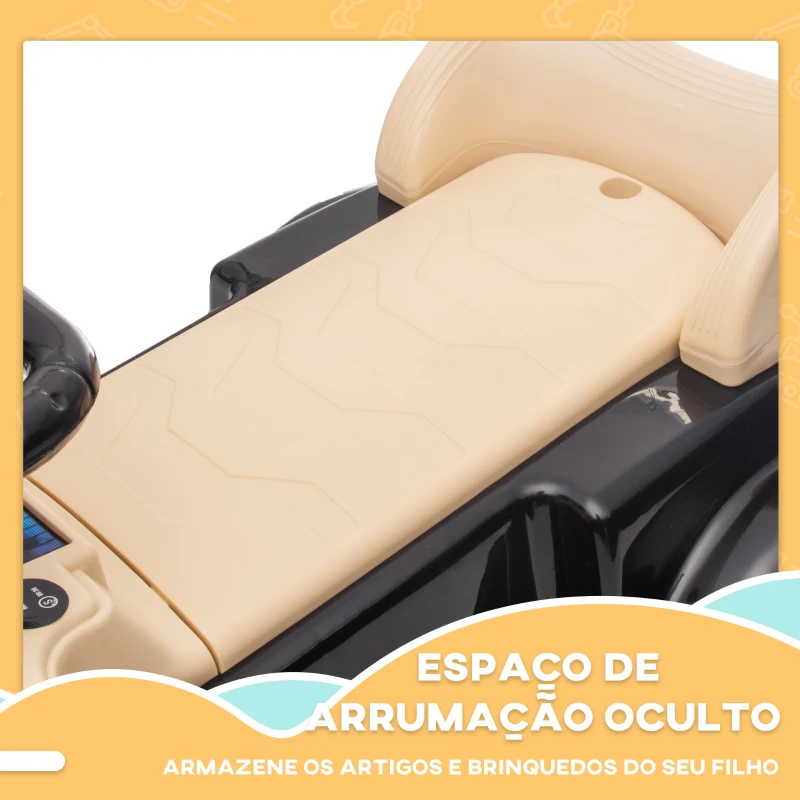 AIYAPLAY Carro Andador com Licença da Mercedes-Benz 300S com Armazenamento Volante Sistema Anti-Tombo  77,5x41,5x45 cm Preto