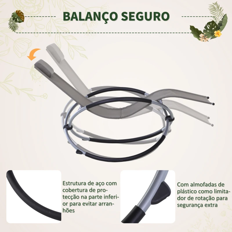 Outsunny Espreguiçadeira de Jardim com Apoio para a Cabeça Amovível Espreguiçadeira Ergonómica para Pátio Piscina Ar Livre 154x80x84 cm Cinza
