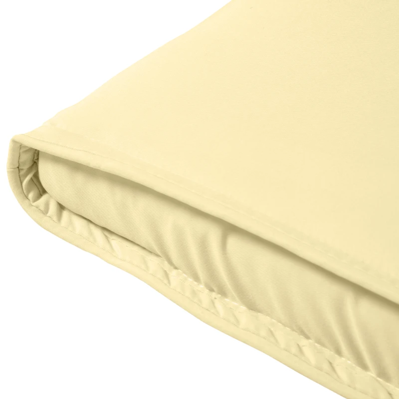Outsunny Almofada para Espreguiçadeira 198x53x5cm Almofada Suave para Espreguiçadeira Dobrável Acolchoada para Exterior Jardim Pátio Creme