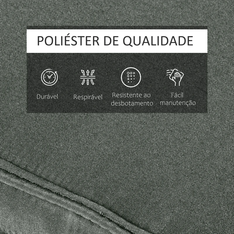 Outsunny Almofada para Espreguiçadeira 198x53x5cm Almofada Suave para Espreguiçadeira Dobrável Acolchoada para Exterior Jardim Pátio Cinza