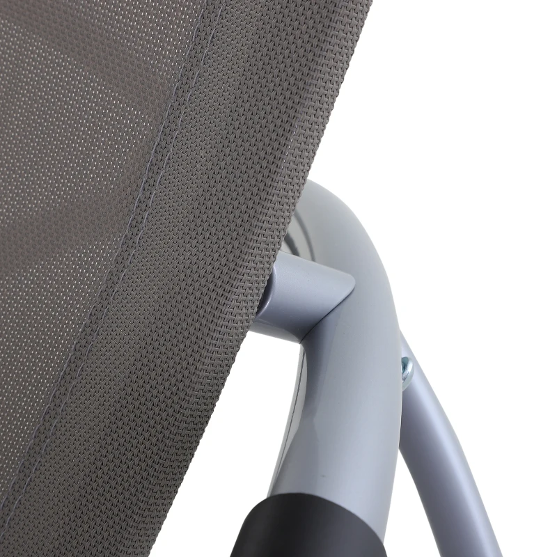 Outsunny Espreguiçadeira de Jardim com Apoio para a Cabeça Amovível Espreguiçadeira Ergonómica para Pátio Piscina Ar Livre 154x80x84 cm Cinza