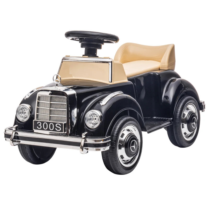 AIYAPLAY Carro Andador com Licença da Mercedes-Benz 300S com Armazenamento Volante Sistema Anti-Tombo  77,5x41,5x45 cm Preto
