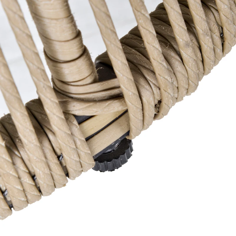 Outsunny 3-delige loungeset, 2 stoelen, bijzettafel, zit- en rugkussens, gehard glazen tafelblad, kunstrotan, grijs