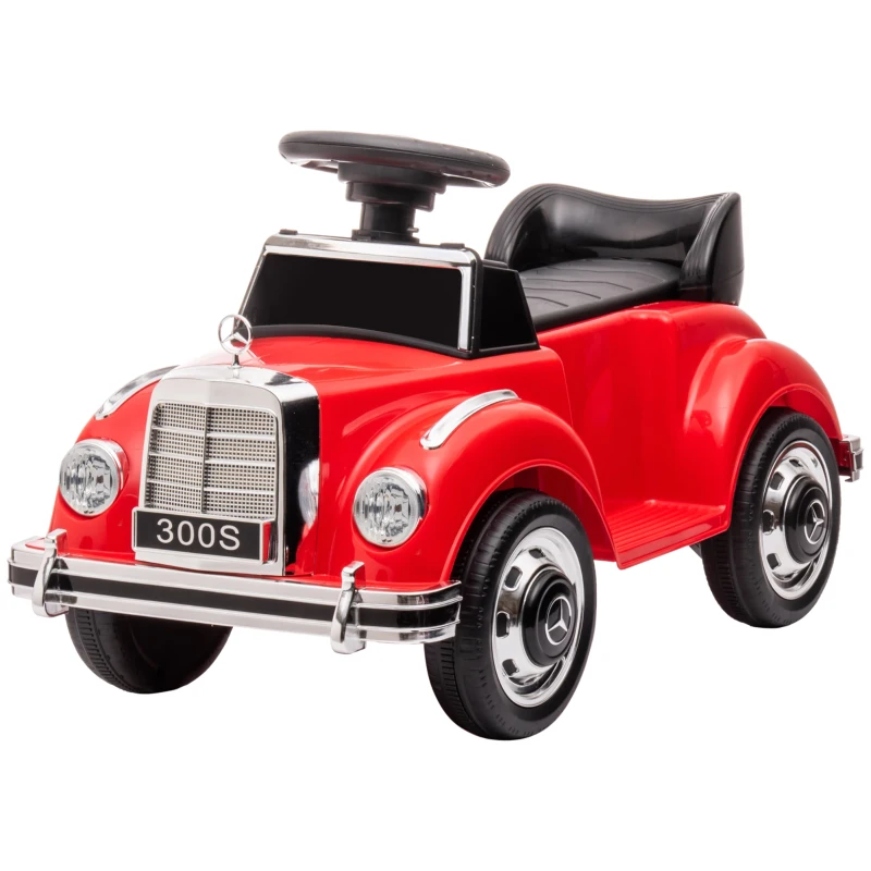 AIYAPLAY Carro Andador com Licença da Mercedes-Benz 300S com Armazenamento Volante Sistema Anti-Tombo  77,5x41,5x45 cm Vermelho