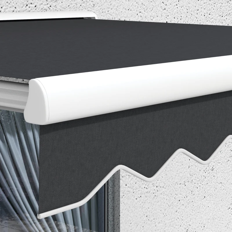 Outsunny Toldo Retrátil Elétrico ou Manual 250x200 cm Toldo Portátil para Varanda com Controlo Remoto Manivela Manual Cinzento Escuro