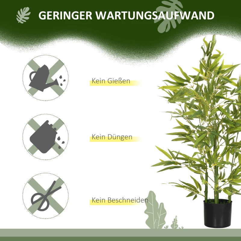 HOMCOM Sztuczne Drzewo, Sztuczna Roślina, 5 Gałązek, 504 Liście, Wytrzymała Doniczka, Plastik