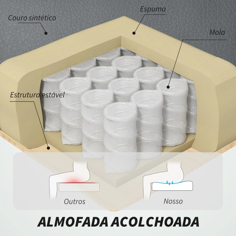 HOMCOM Cadeira de Escritório com Massagem Altura Ajustável Função de Aquecimento e Função de Inclinação 66x72x113-121 cm Cinzento Escuro