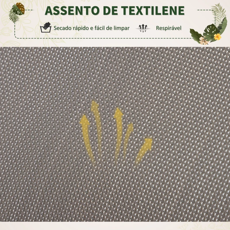 Outsunny Espreguiçadeira de Jardim com Apoio para a Cabeça Amovível Espreguiçadeira Ergonómica para Pátio Piscina Ar Livre 154x80x84 cm Cinza