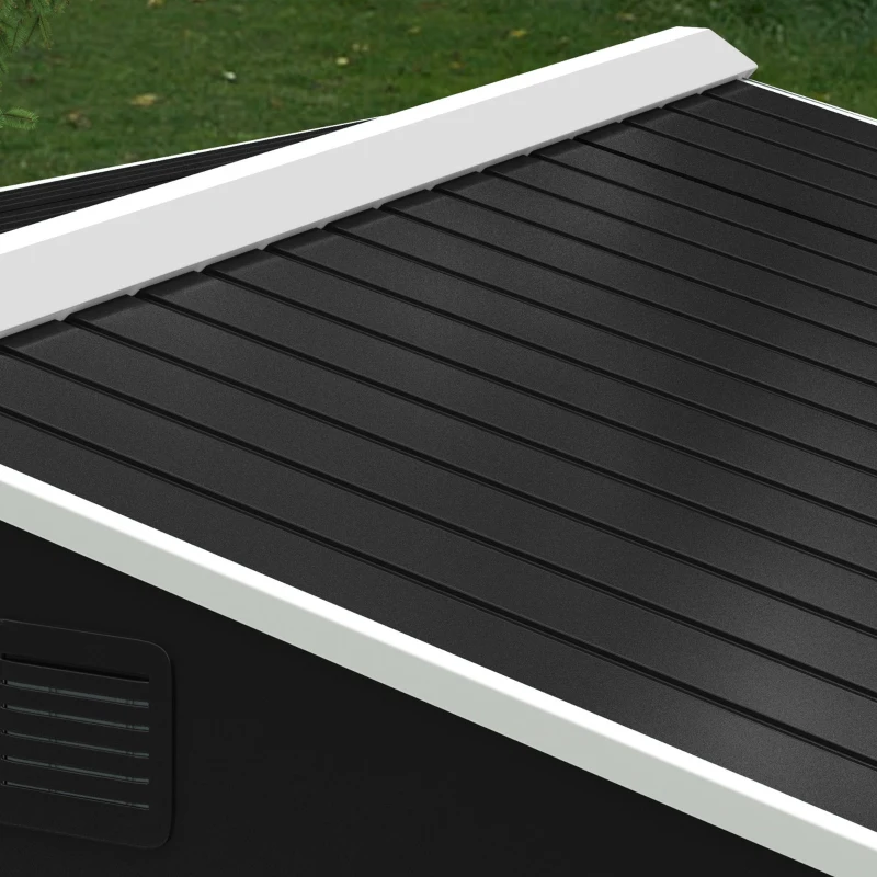 Outsunny 8 x 6ft Outdoor Garden Roofed Metal Storage Shed Tool Box with Ventilation & 2 Sliding Doors,Grey(m-7)