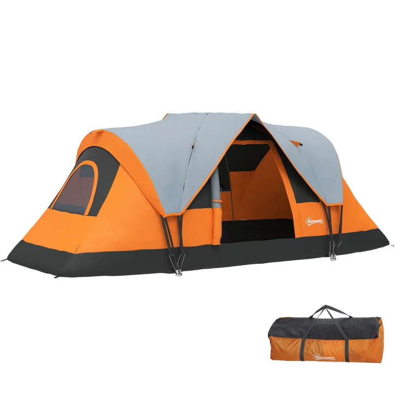 Outsunny 5-6 Man Dome Camping Tent - Orange