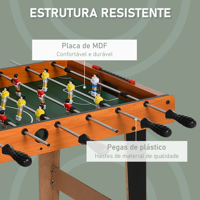 HOMCOM Mesa de matraquilhos com 22 jogadores incluídos 84,5x40x61,2 cm Cor Madeira e Preto