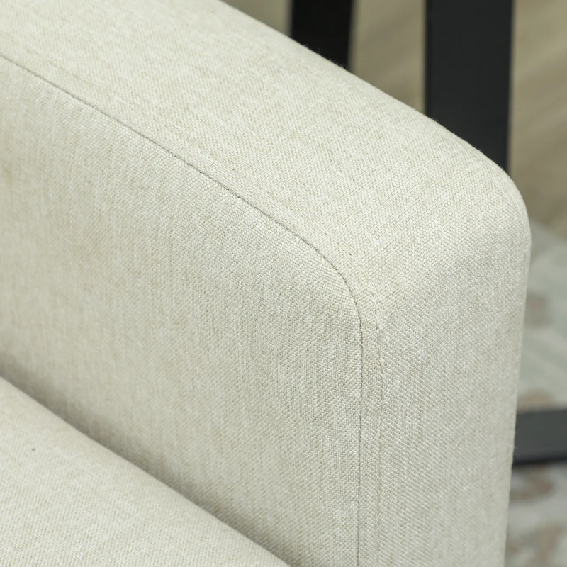 HOMCOM Sofá de 2 Plazas Moderno y Compacto Tapizado en lino con Muelles y Cojines para Espacios Pequeños 135x72x84 cm Beige