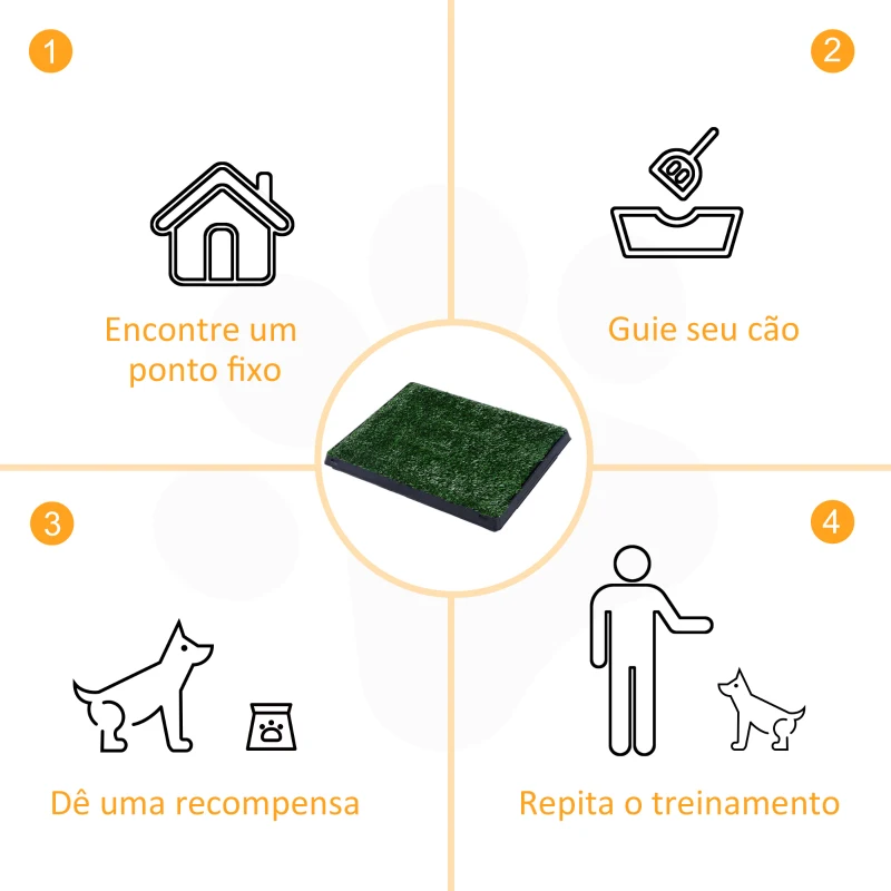 PawHut Resguardo de Treino de Erva com Bandeja para cães Sanita Interior para Animais de Estimação com Bandeja Lavável  51x63x6 cm Verde
