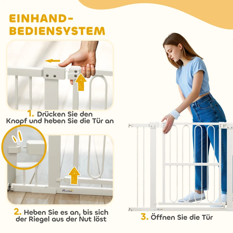 PawHut Türschutzgitter Hund, 76-104 cm Absperrgitter ohne Bohren, Treppengitter