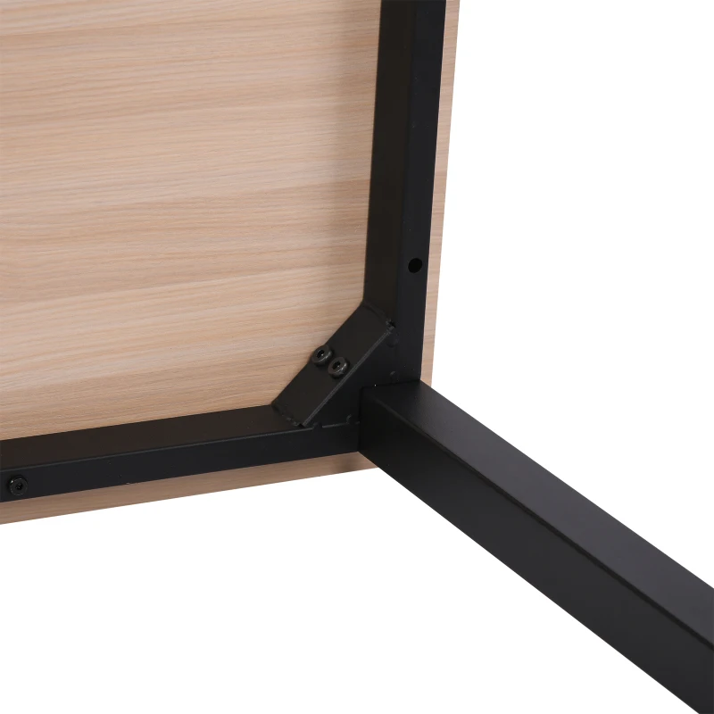 HOMCOM Secretária Moderna Mesa de Estudo com Estrutura de Aço e Pés Ajustáveis Mesa de Computador 120x60x76 cm Madeira e Preto
