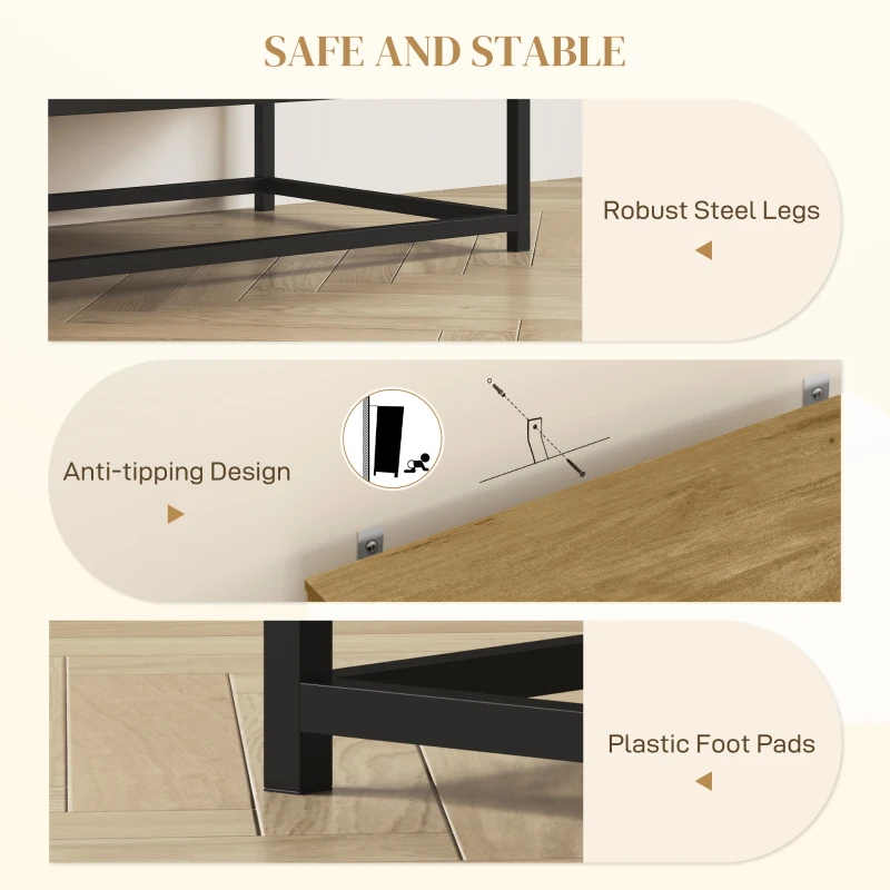 Homcom Bufet Bucatarie cu 2 Niveluri si Raft Reglabil 80×40×78 cm