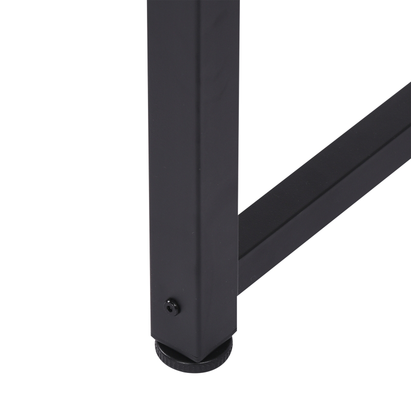 HOMCOM Secretária Moderna Mesa de Estudo com Estrutura de Aço e Pés Ajustáveis Mesa de Computador 120x60x76 cm Madeira e Preto