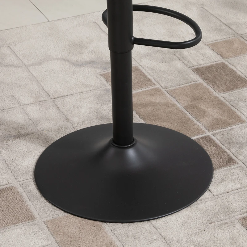 HOMCOM Bar Stools Set of 2, Swivel Velvet-feel Barstools with Wide Seat, Adjustable Height and Footrest, Breakfast Bar Chairs for Kitchen, Dining Room, Green