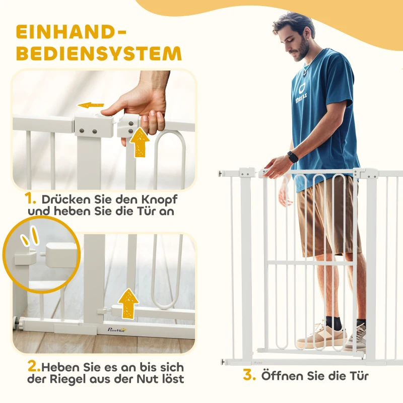 PawHut Türschutzgitter Hund, 76-104 cm Absperrgitter ohne Bohren, Treppengitter