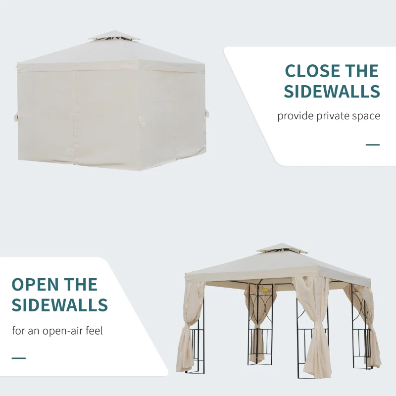 Outsunny tuinhuisje 295cm x 295cm x 270cm