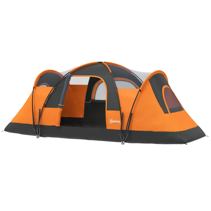 Outsunny 5-6 Man Dome Camping Tent - Orange
