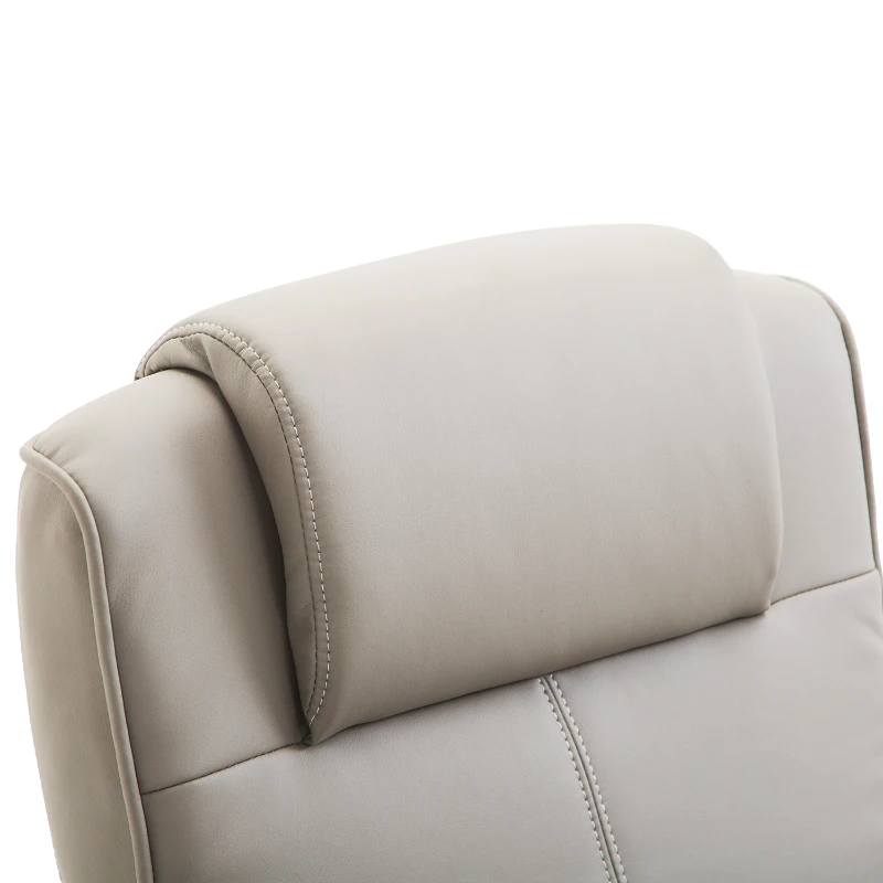 HOMCOM Faux Leather Reclining Chair and Footstool - Grey