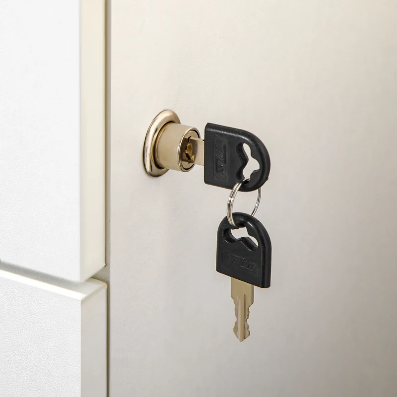 Vinsetto Bloco de Gavetas para Escritório Móvel de Arquivos com 3 Gavetas e Fechadura para Secretária Casa 40x40x61,5 cm Branco
