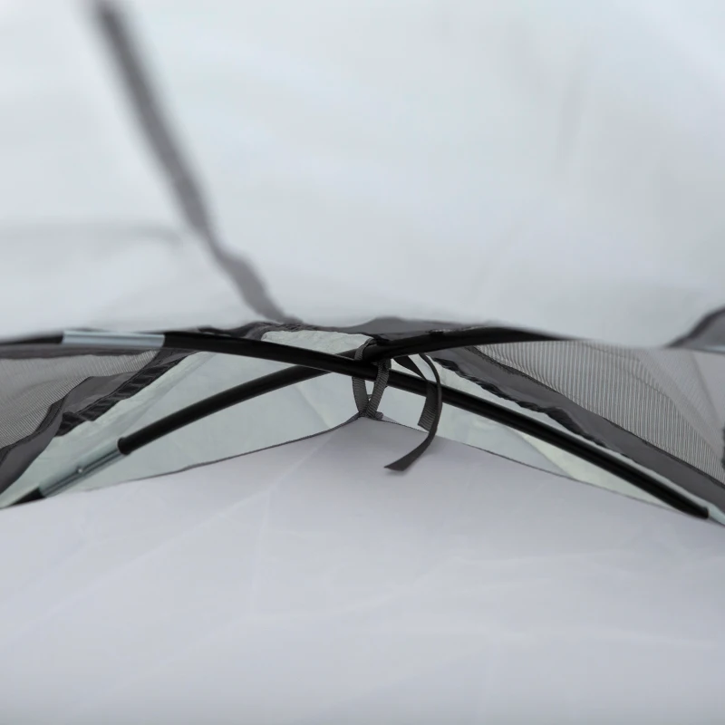 Outsunny Cort Camping 4 Persoane impermeabil cu Vestibul si Ferestre Gri