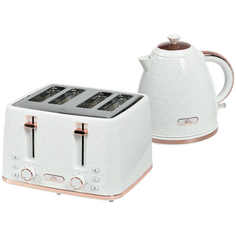 HOMCOM 3kW Rapid Boil Honeycomb Kettle - Cream