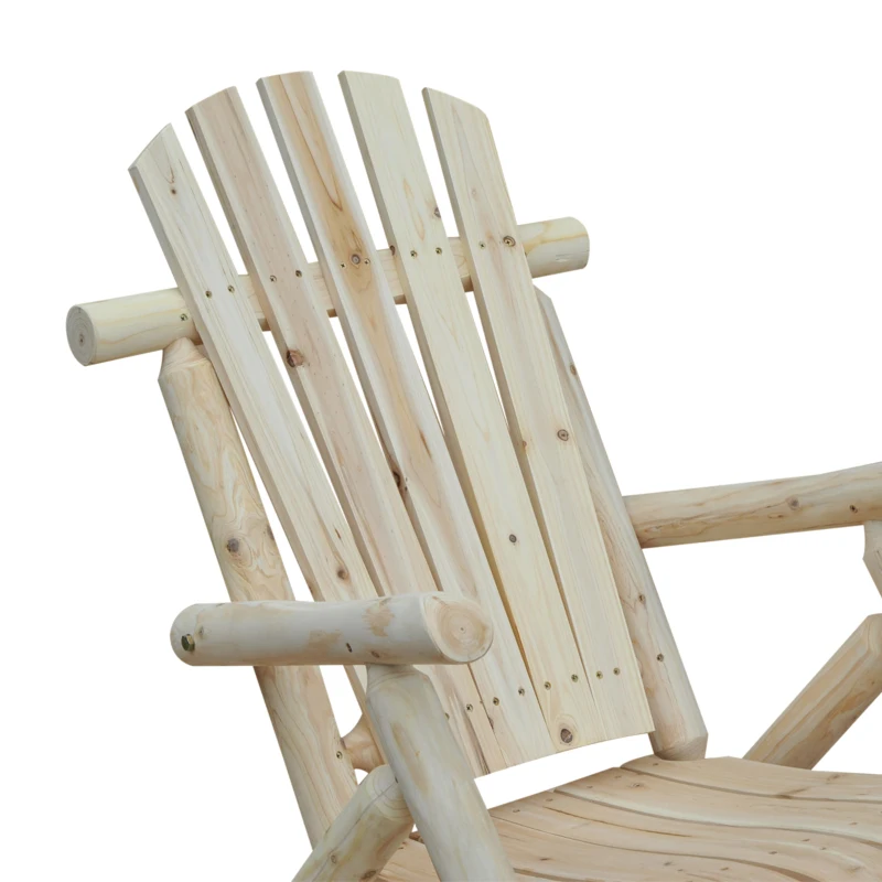 Outsunny Scaun Balansoar de Gradina Stil Adirondack din Lemn, 66x96x98 cm