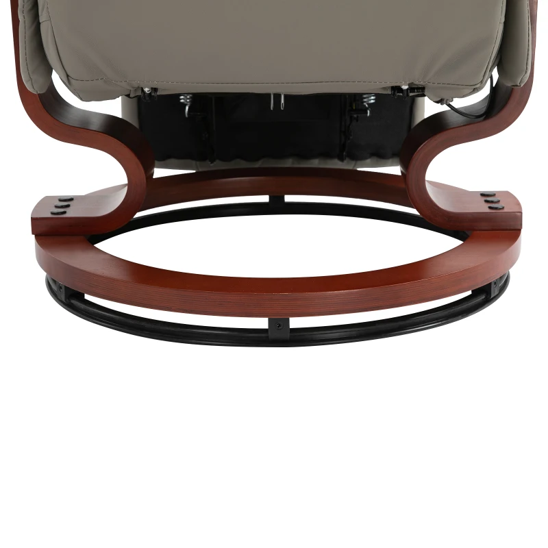 HOMCOM Reclining Swivel Chair, with Footrest - Grey