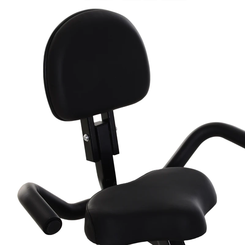 HOMCOM Rower treningowy Składany X-bike Z parą kabli napinających 2 w 1 do użytku domowego Regulowane siedzisko i opór Stalowy 51 x 97 x 115 cm Czarny(m-10)