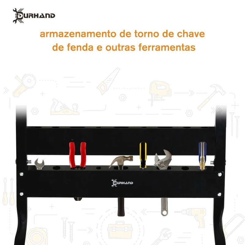 DURHAND Bancada de trabalho dobrável com braçadeiras Uso Doméstico Ferro MDF 70 kg 56x62x75 cm